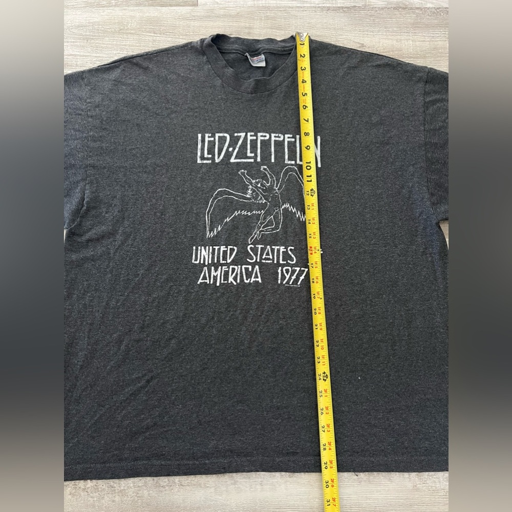 Led Zeppelin 1977 USA Tour Vintage Style Band Tee XXL Gray Graphic Shirt - Picture 7 of 10